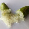 citron caviar vert ouvert avec les billes visibles
